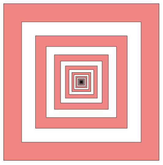 Original diagram of concentric squares with alternating shaded and unshaded rings.