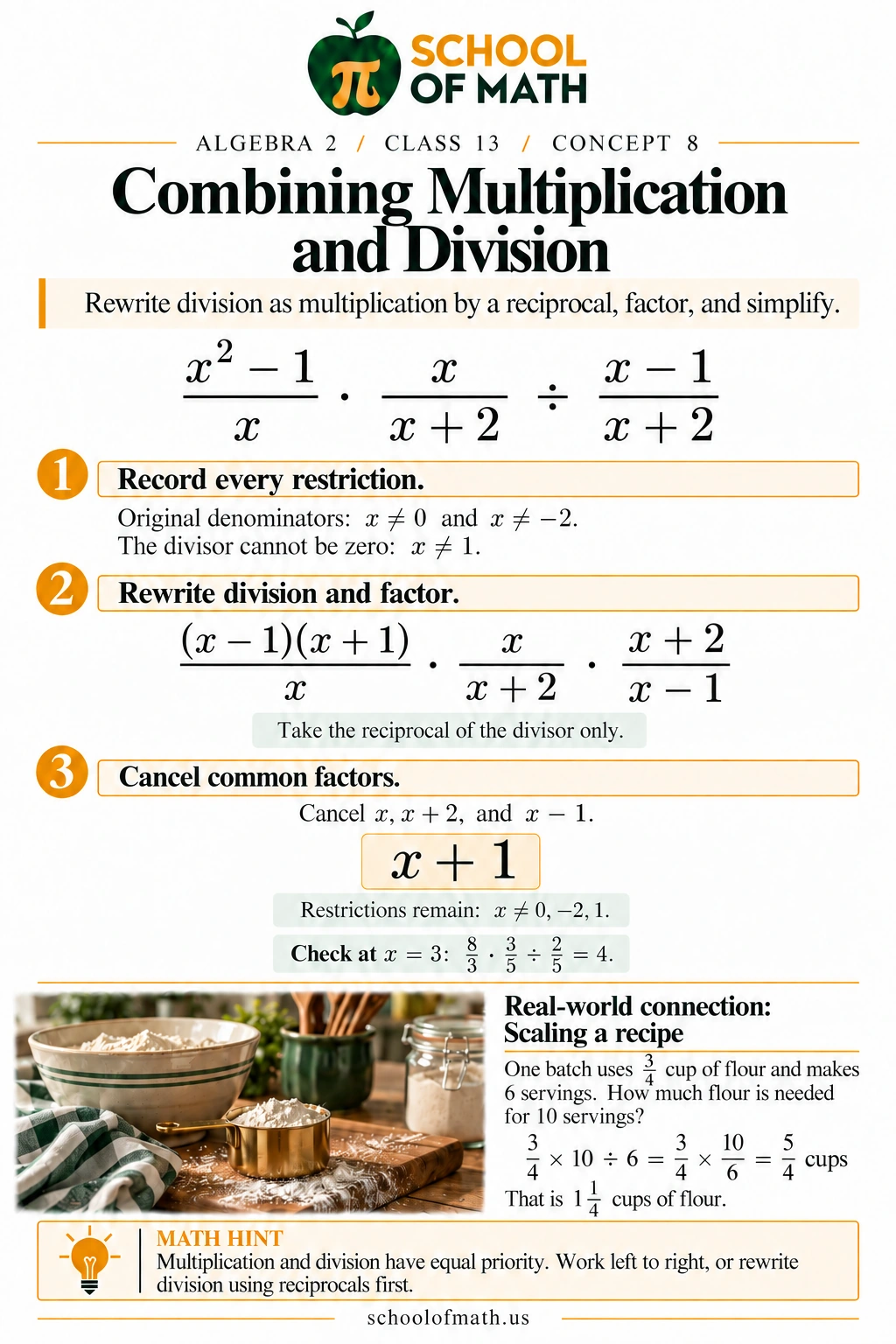SOMATH Algebra 2 Class 13: Combining multiplication and division