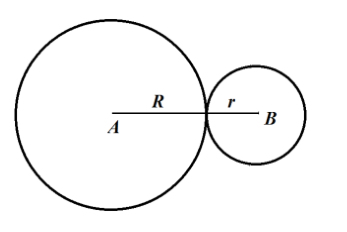 Original diagram showing circle B rolling externally around the larger circle A.