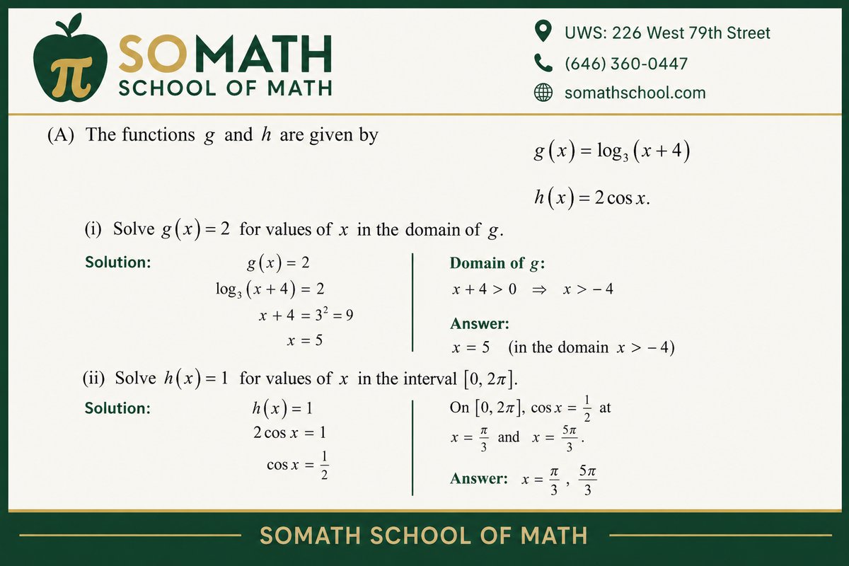 AP Pre Calculus Free Response Question Logarithm
