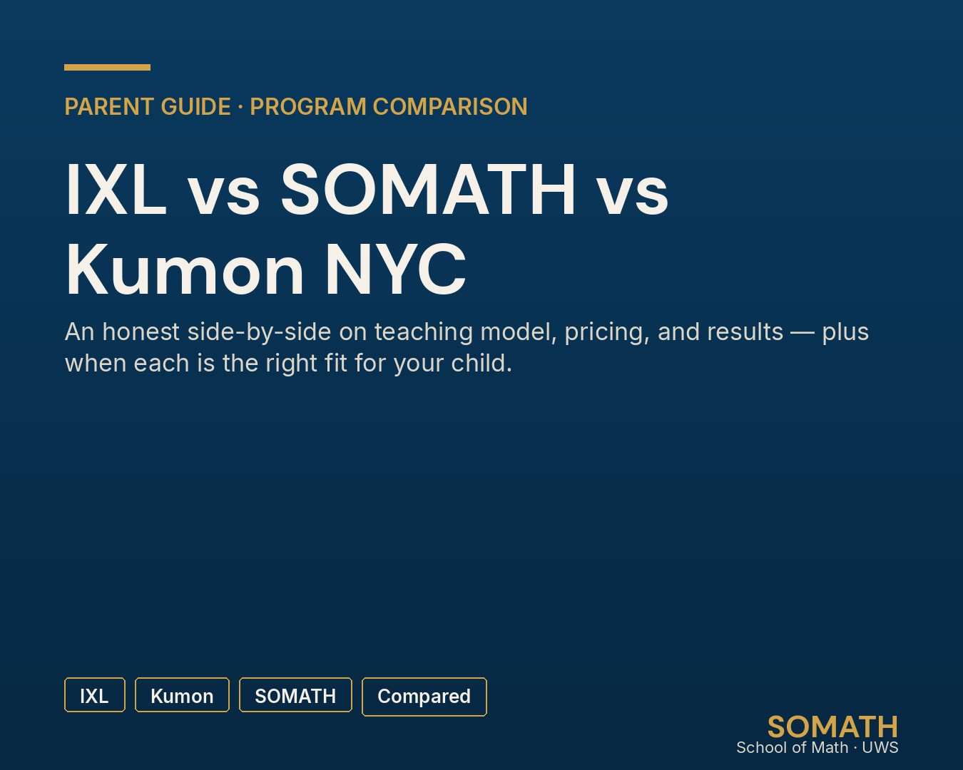 IXL vs SOMATH vs Kumon NYC comparison guide from SOMATH