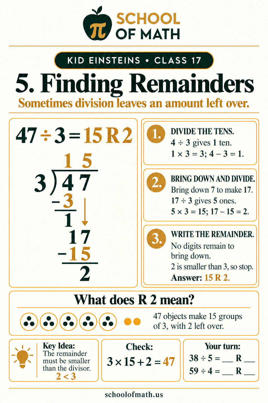 Kid Einsteins Class 17 image 5: Finding a valid remainder.