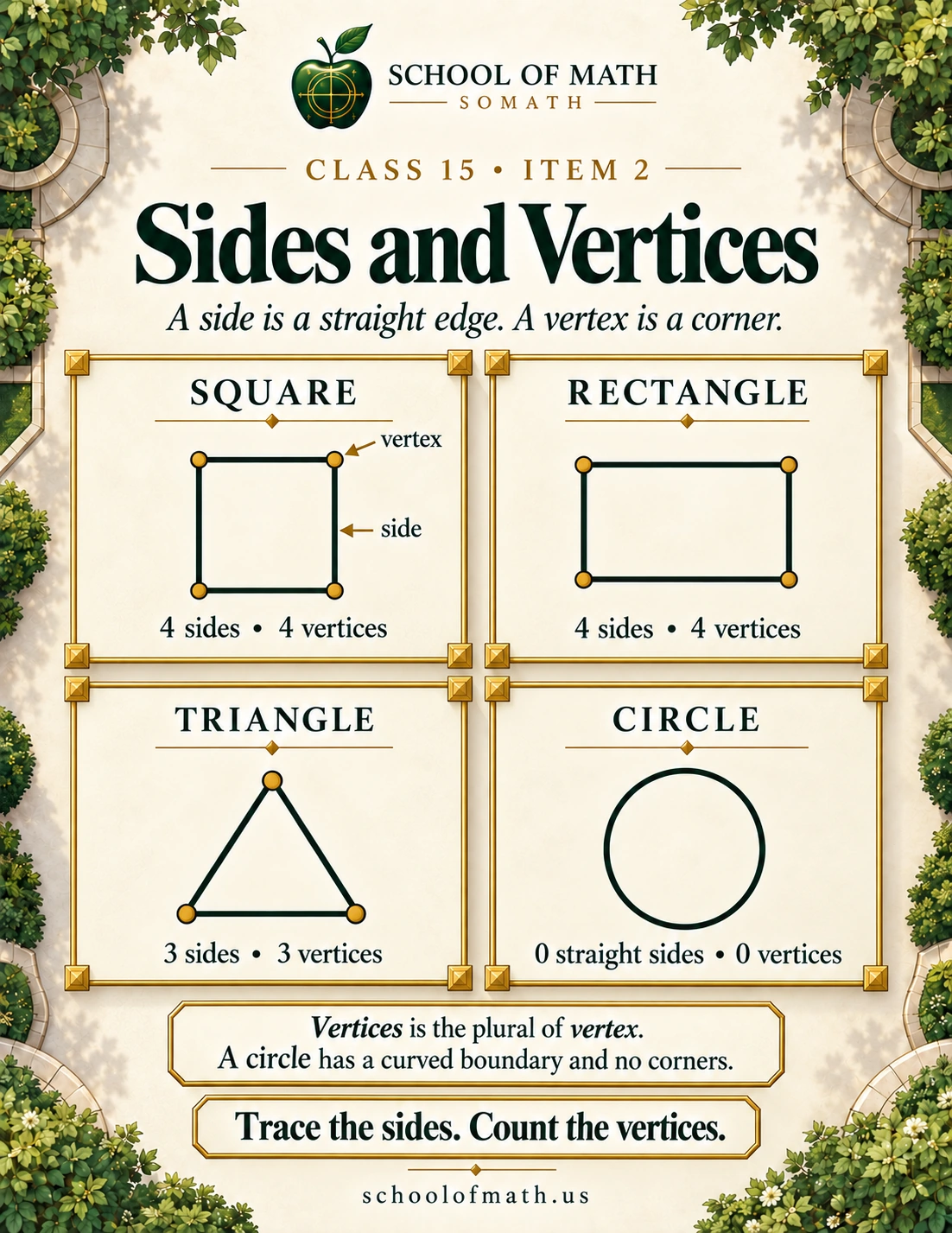 Little Newtons Class 15: Sides and vertices