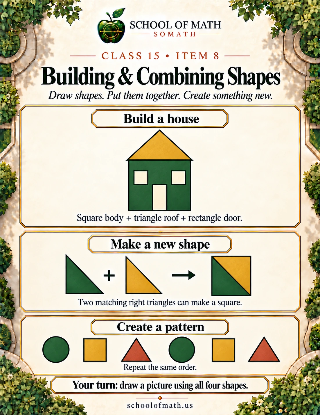 Little Newtons Class 15: Building and combining shapes