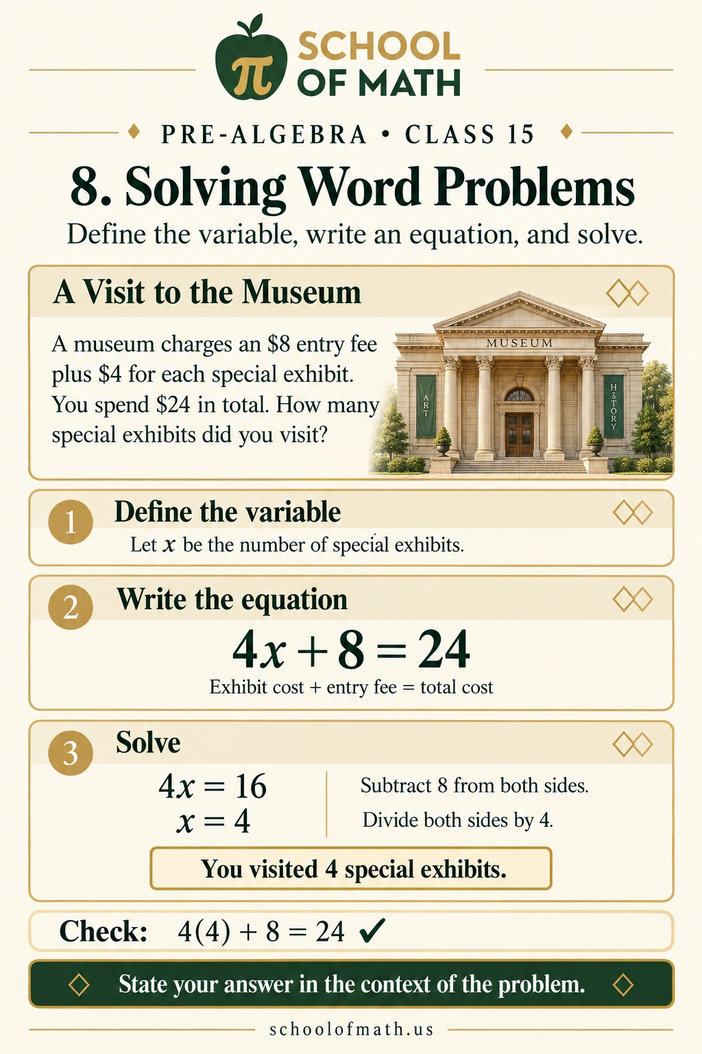 Pre-Algebra Class 15: Solving word problems