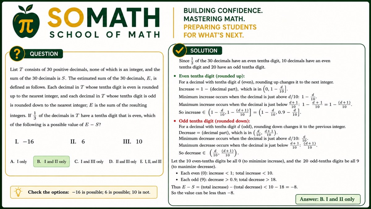 SAT-style rounding error problem with full solution and SOMATH branding