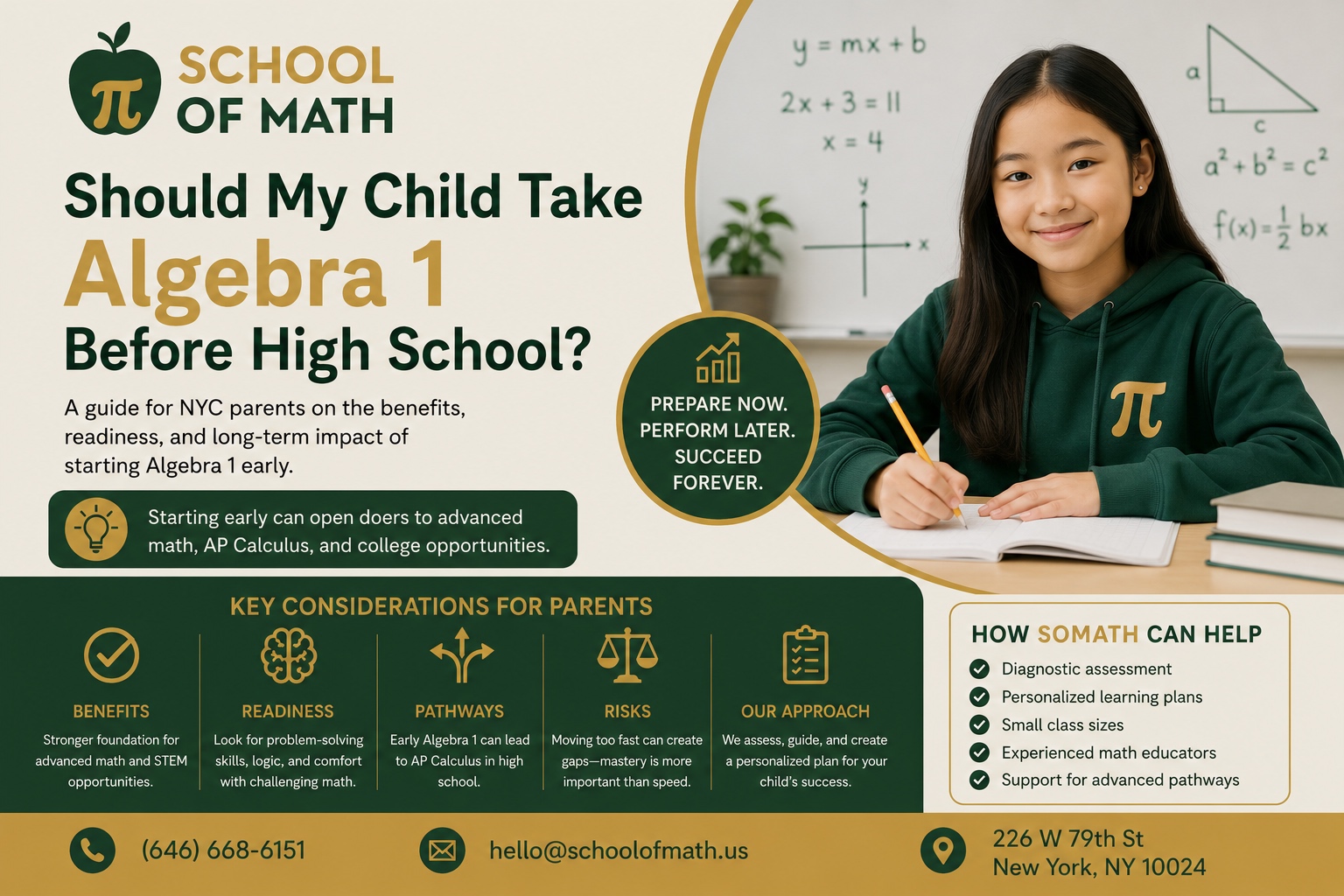 Should my child take Algebra 1 before high school? A NYC parent guide from SOMATH