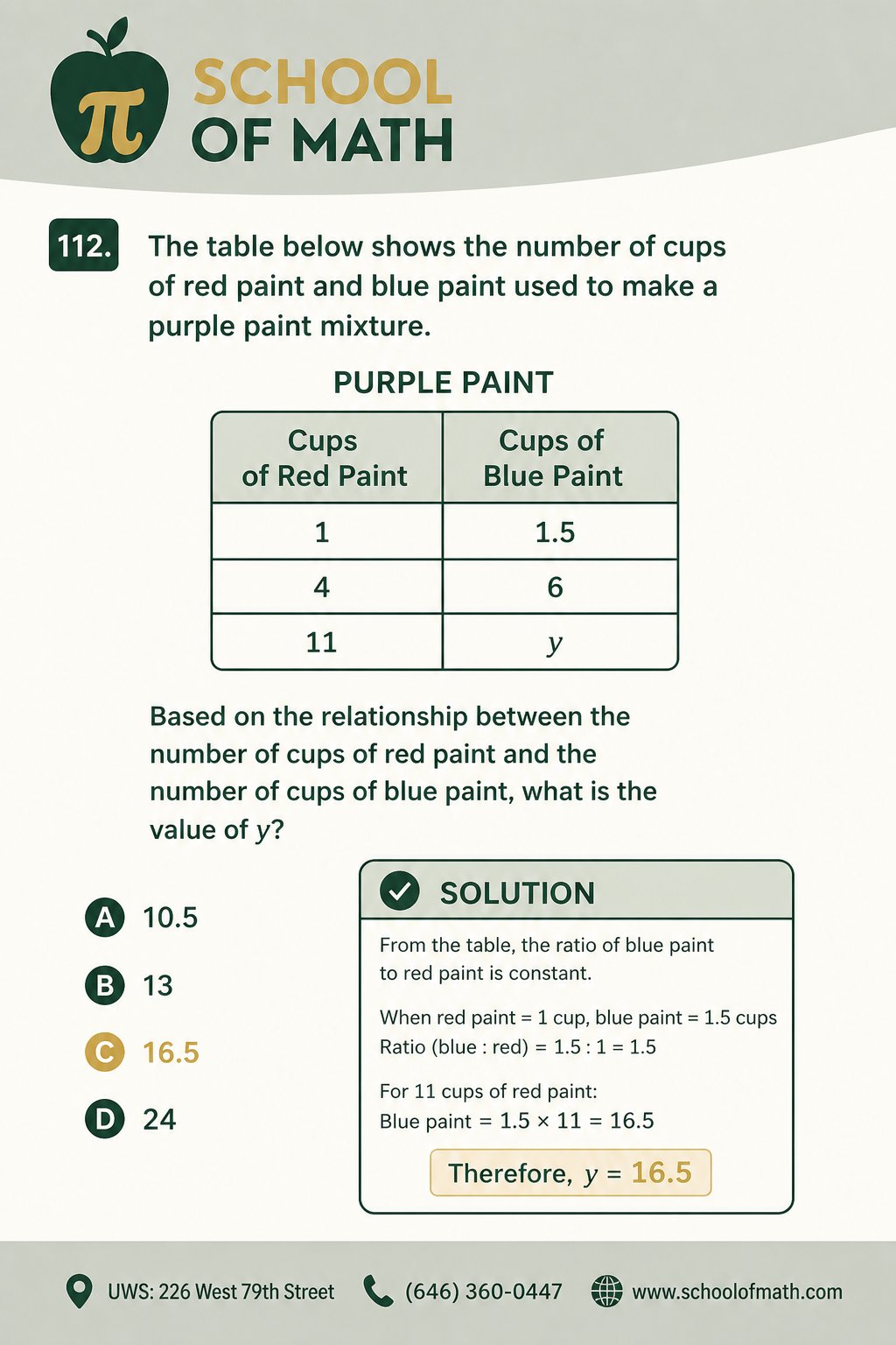 SHSAT question 112 by SOMATH