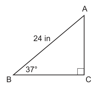 Original August 2026 Geometry Regents Question 11 diagram: Finding a side with cosine