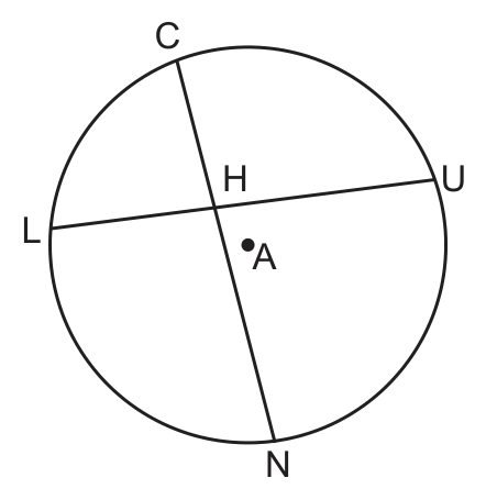 Original August 2026 Geometry Regents Question 28 diagram: Angles formed by intersecting chords