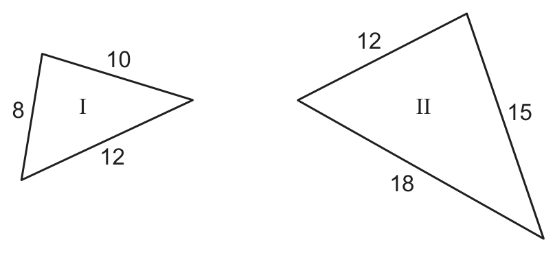 Original August 2026 Geometry Regents Question 30 diagram: SSS similarity