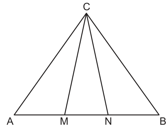 Original August 2026 Geometry Regents Question 33 diagram: An isosceles-triangle congruence proof